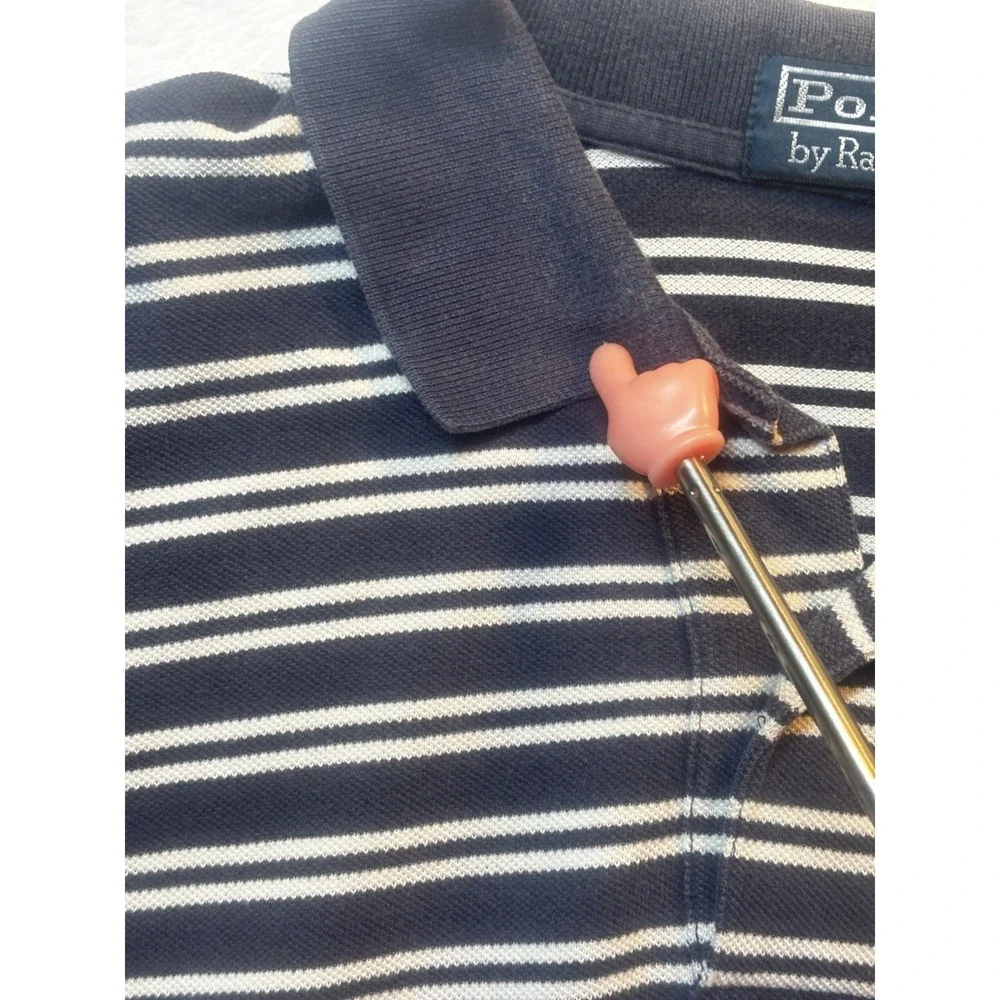 Polo Ralph Lauren‎ Polo Men's Medium Short Sleeve Blue Pony Striped VTG